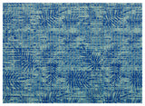 Leaf PVC Bathroom Mat, Blue, 26" x 35", Covers 6.3 sq ft