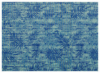Leaf PVC Bathroom Mat, Blue, 26" x 35", Covers 6.3 sq ft