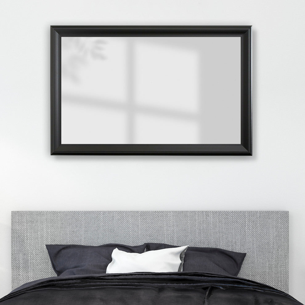 Woodford Framed Wall Mirror, Black, 36" X 24"