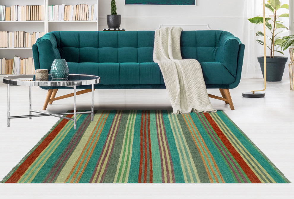 Winchester Kilim Mohidil Red/Green Rug, 3'10x6'3