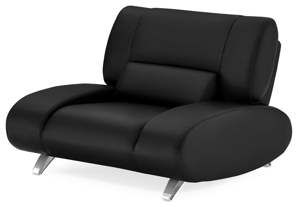 Modern Aspen Black Microfiber Leather Chair