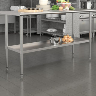 Galvanized Under Shelf for Prep and Work Tables, Stainless Steel, 24" X 60"