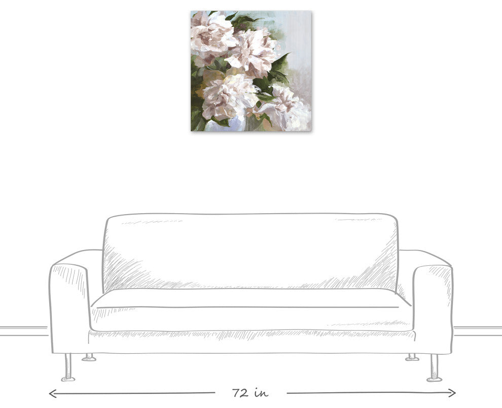 Neutral Painted Blooms 24x24 Canvas Wall Art