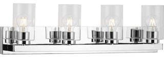 Goodwin 4-Lt Polished Chrome Modern Vanity Light With Clear Glass