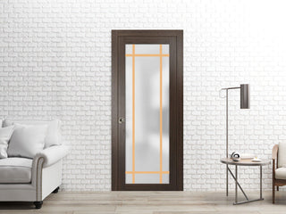 Slab Barn Door Panel 18 x 96 | Planum 2113 Chocolate Ash  | Sturdy Finished