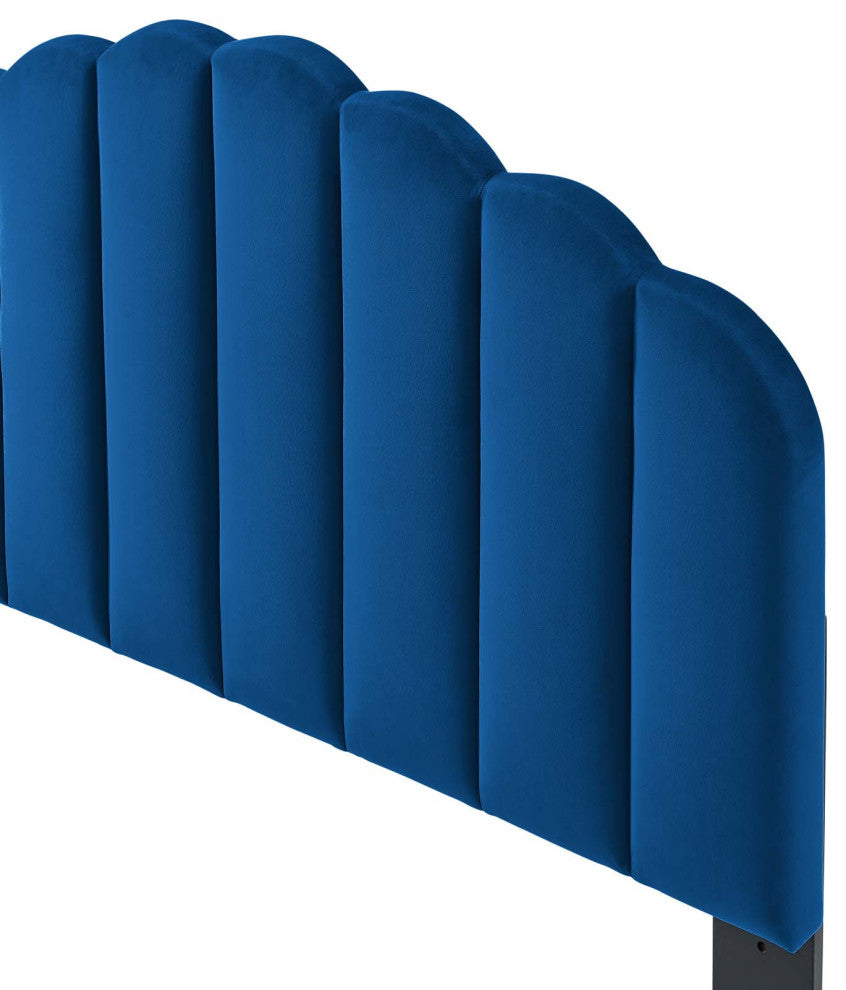 Headboard, King Size, Velvet, Blue Navy, Modern Contemporary, Bedroom Master