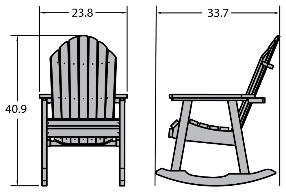 Hamilton Rocking Chair, Weathered Acorn, Black