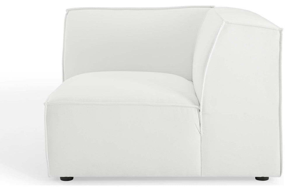 Sofa Corner Chair, Fabric, White, Modern, Living Lounge Hotel Lobby Hospitality