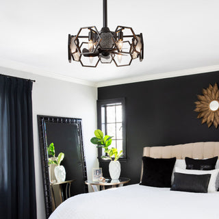 Bella Depot 19" Black Ceiling Fan with Remote and Light 6-speed