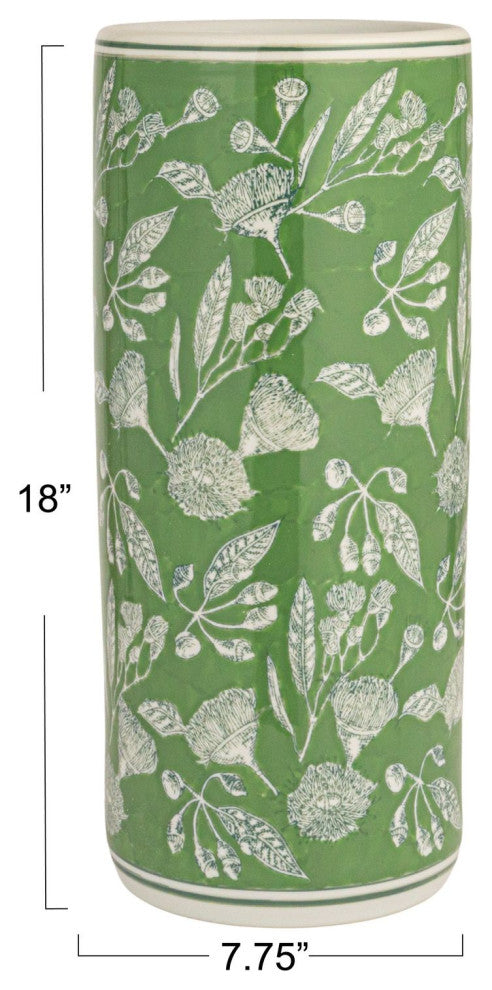 Green Ceramic Umbrella Stand