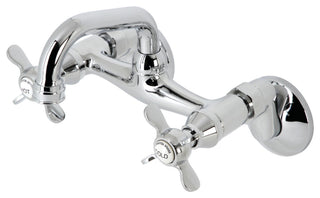 Kingston Brass KS112C Two-Handle Wall Mount Bar Faucet, Polished Chrome