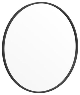 Julianne Round Metal Framed Wall Mirror, Black, 30"