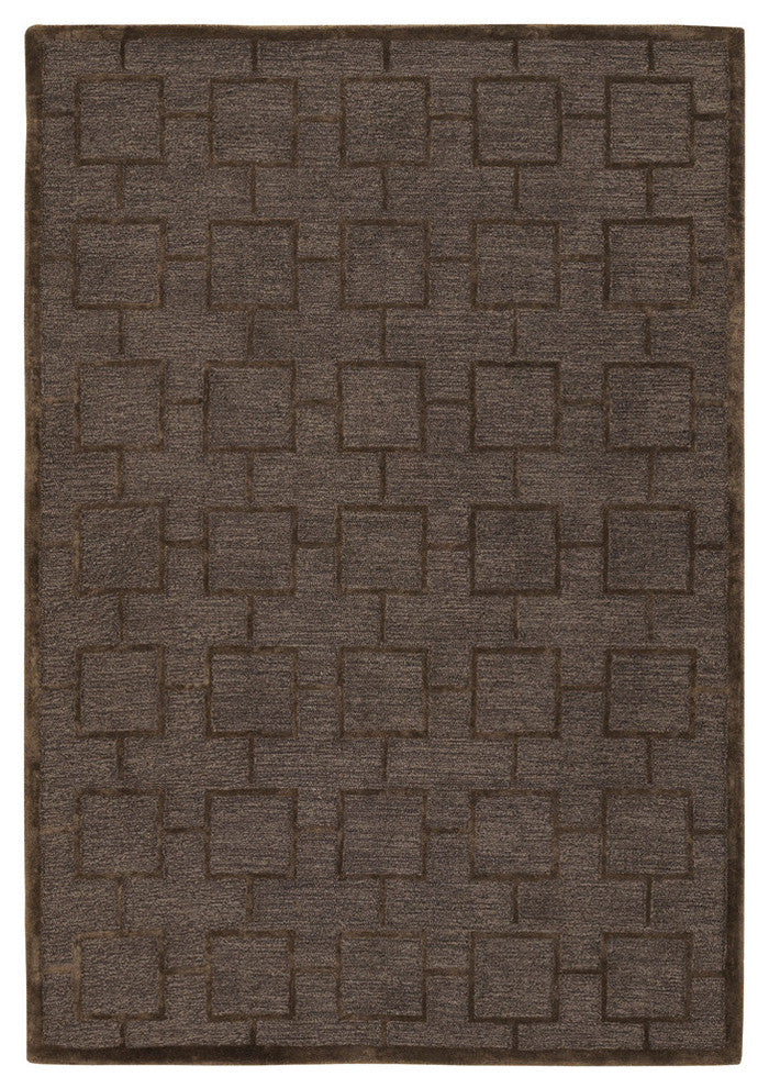 Kumana Contemporary Area Rug, Brown, 5'x7'6" Rectangle