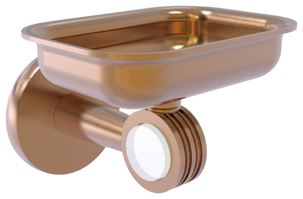Clearview Wall Mounted Soap Dish Holder with Dotted Accents, Brushed Bronze