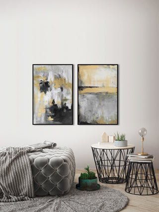 Golden Fog Diptych, 80"x60"