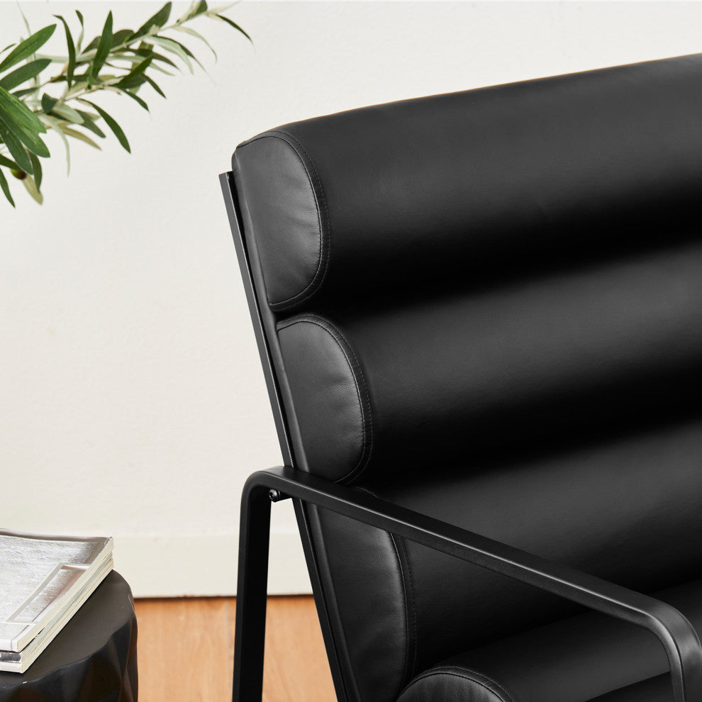 Set of 2 Modern Wavy Leatherette Accent  Chair