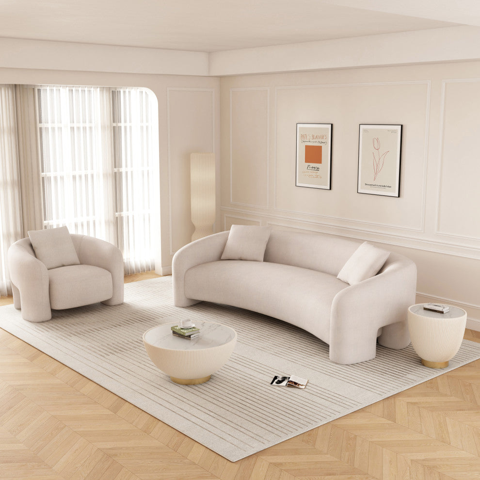 Manhattan Comfort Sylvia Sofa and Accent Chair, Set of 2