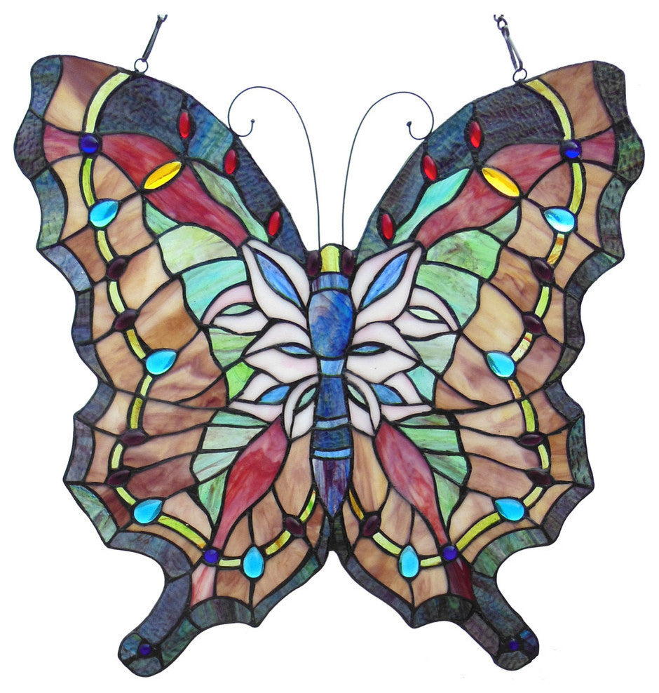 Papilio Tiffany-Glass Butterfly Window Panel