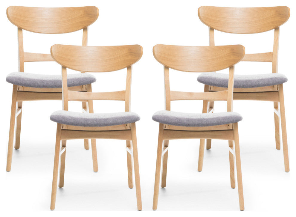 Skylar Dining Chairs, Set of 4, Dark Gray/Natural Oak