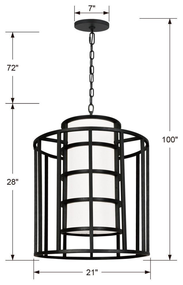 Brian Patrick Flynn for Crystorama Hulton 6 Light Matte Black Chandelier