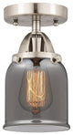 Small Bell Semi-Flush Mount, Brushed Satin Nickel, Plated Smoke, Plated Smoke