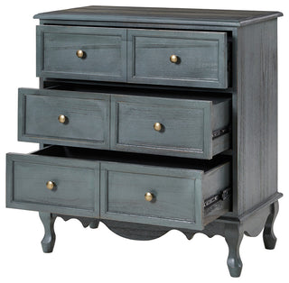 32" Tall 3-Drawer Nightstand Set of 2, Blue
