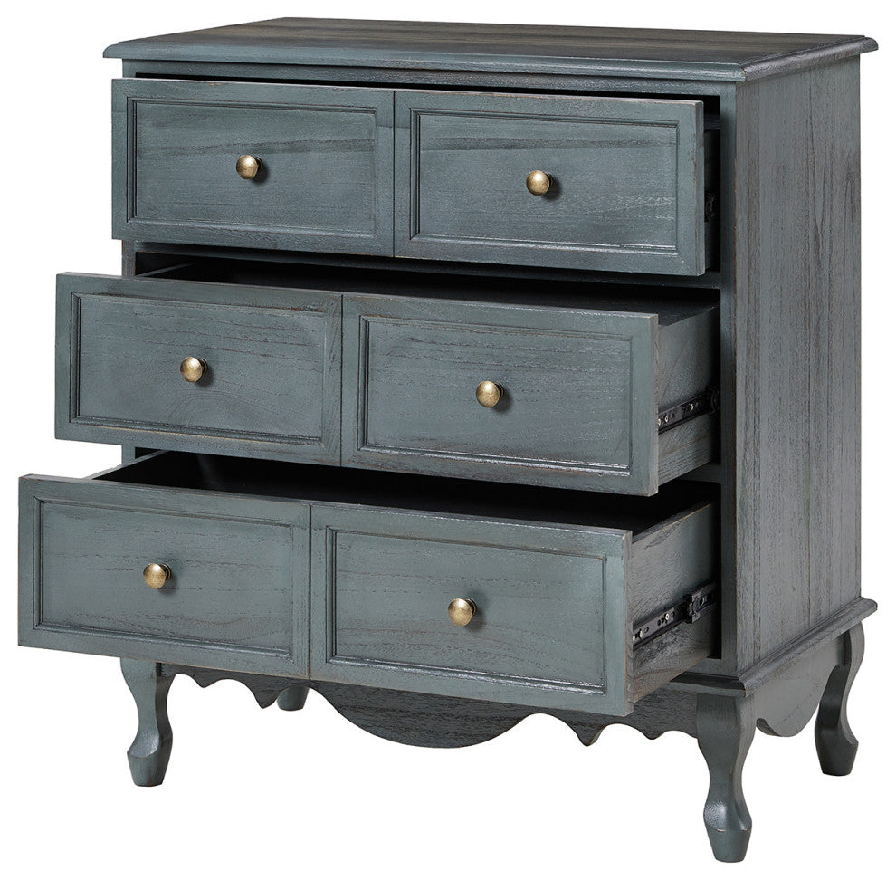 32" Tall 3-Drawer Nightstand Set of 2, Blue