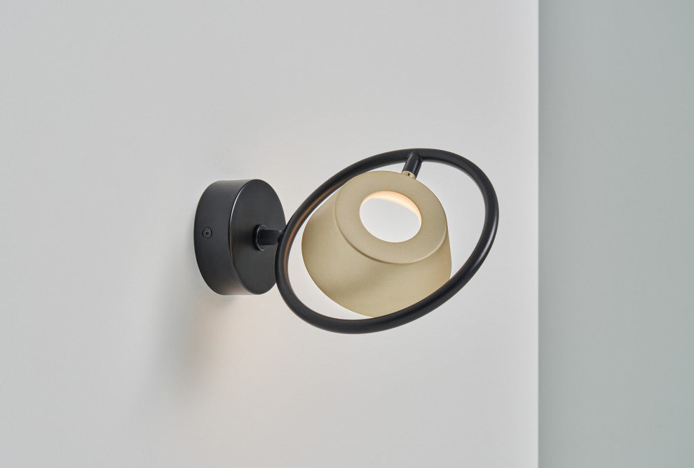 OLO RING Wall Lanp, Black/Champagne Gold