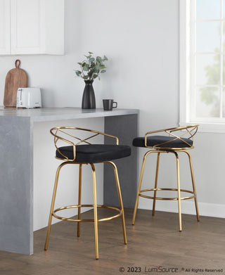 Charlotte Glam 26" Fixed-Height Counter Stool, Set of 2