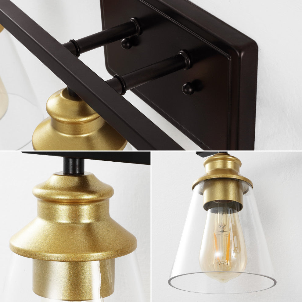 3-Light Vintage Classic Vanity Light, Bathroom Hardware Accessory Set, 5-Piece