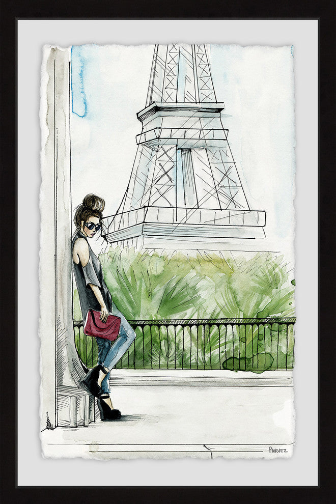 "Messy Bun Tower" Framed Painting Print, 20"x30"
