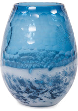 Traditional Blue-Sky Bulbous Glass Vase