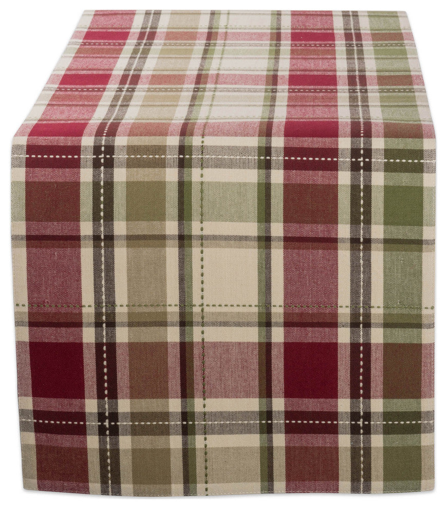 Homespun Plaid Table Runner 13X72