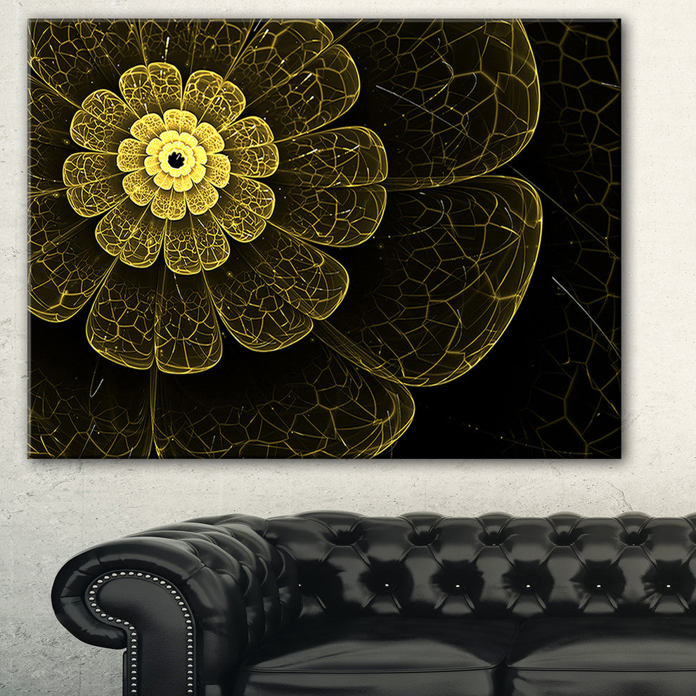 "Light Yellow Metallic Fabric Flower" Digital Canvas Print, 40"x30"