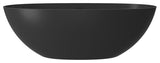 65in Solid Surface Freestanding Bathtub in Matte Black, Matte Black