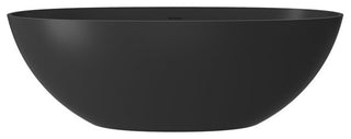 65in Solid Surface Freestanding Bathtub in Matte Black, Matte Black