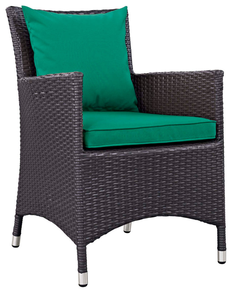 Espresso Green Convene Dining Outdoor Patio Armchair