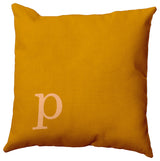 20"x20" Modern Monogram Decorative Throw Pillow, Autumn Gold