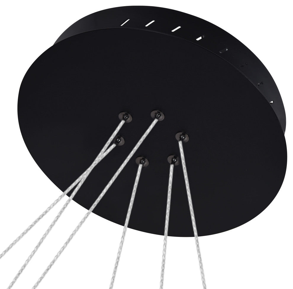 Tania Trio 32" Ring ETL Certified Circular LED Chandelier, Black VMC32500BL