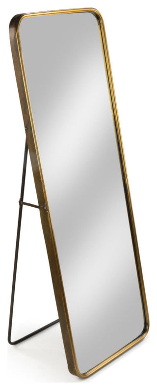 55" Gold Floor Mirror With Easel Back