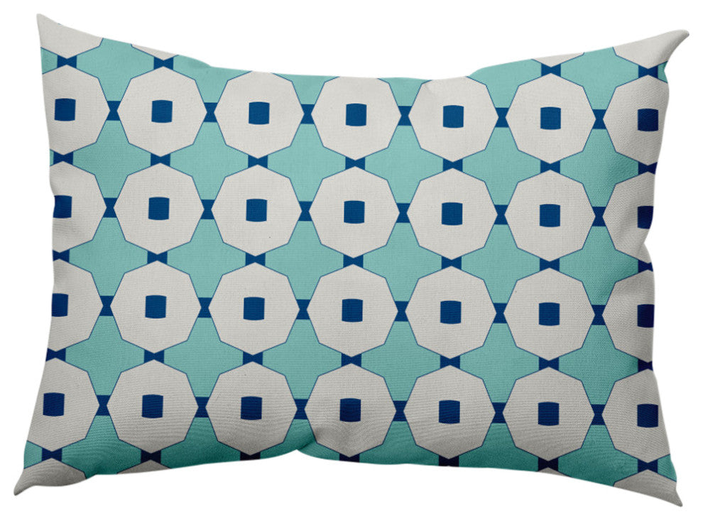 Button Up Decorative Throw Pillow, Light Blue, 14"x20"