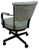Miami Swivel Metal Dining Caster Chair - Reading Base, Watusi Aquatint, Black