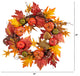 24" Autumn Pumpkin and Berries Artificial Fall Wreath