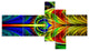 Colorful Stained Glass Texture, Abstract Wall Art Canvas, 60"x32", 5 panels