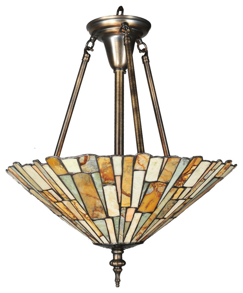 17 Wide Delta Jadestone Semi-Flushmount