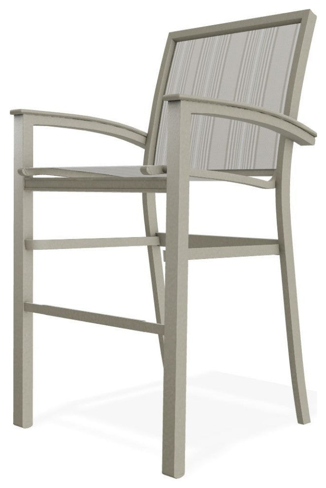 Bazza Sling Bar Height Stackable Outdoor Stool, Harbor/Storm