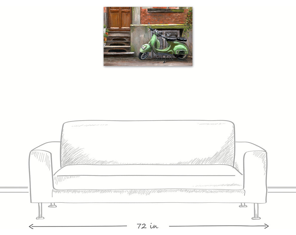 Mint Green Scooter 20x30 Canvas Wall Art