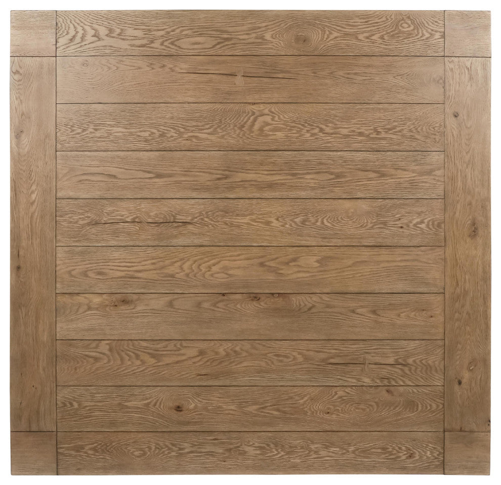 Gilcrest Square Aged Oak Wood Dining Table