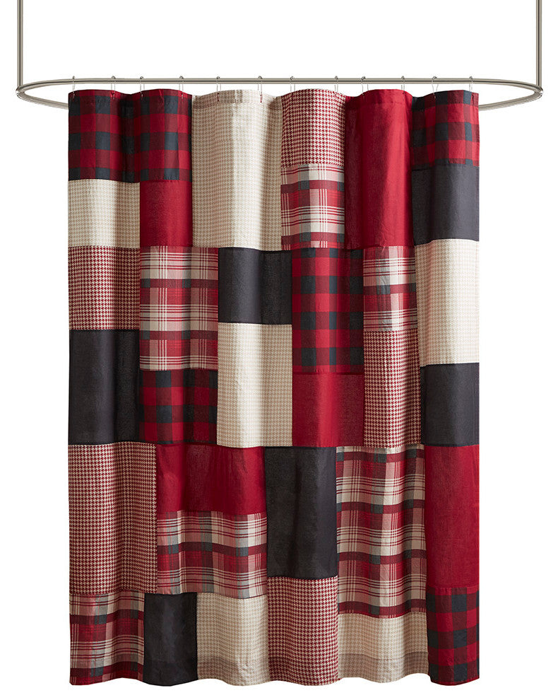 Woolrich Sunset 100% Cotton Shower Curtain, Red