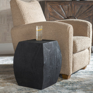 Uttermost 25296 Grove Black Wooden Accent Stool